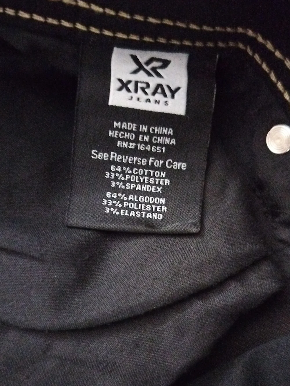 XRAY Men's Skinny Stretch Jeans Streetwear Commuter Work Chinos 38x32, Jet Black